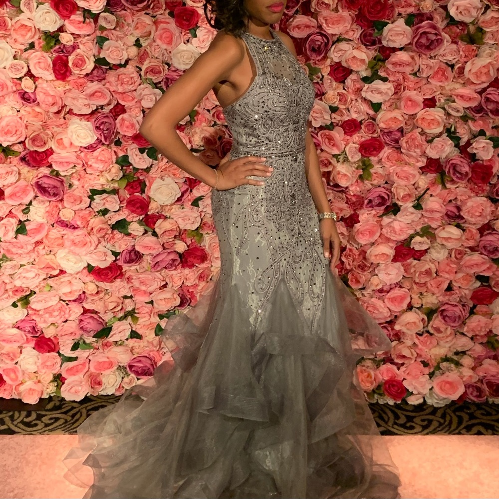 Beautiful grey embellished gown